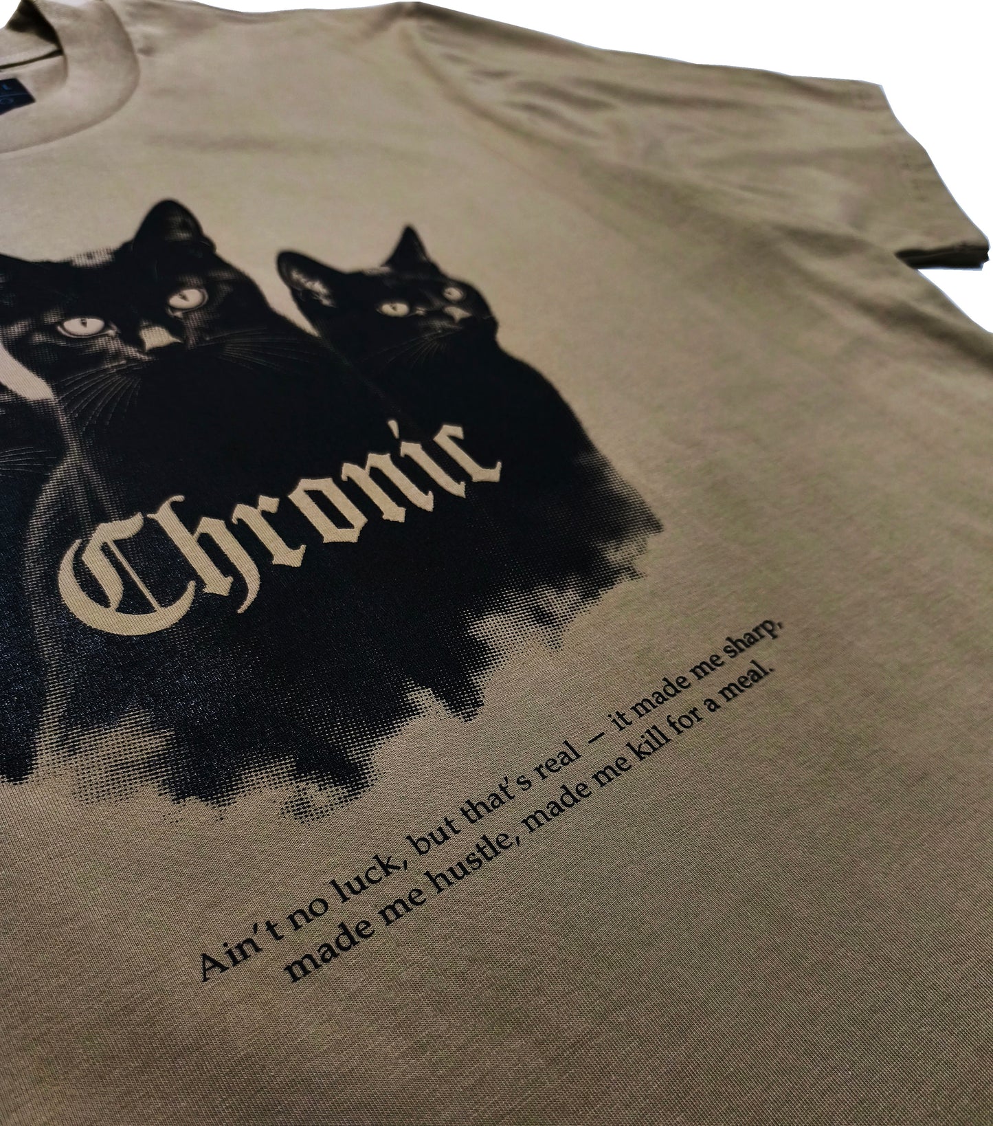 CHRONIC "NOLUCK" KHAKI T-SHIRT