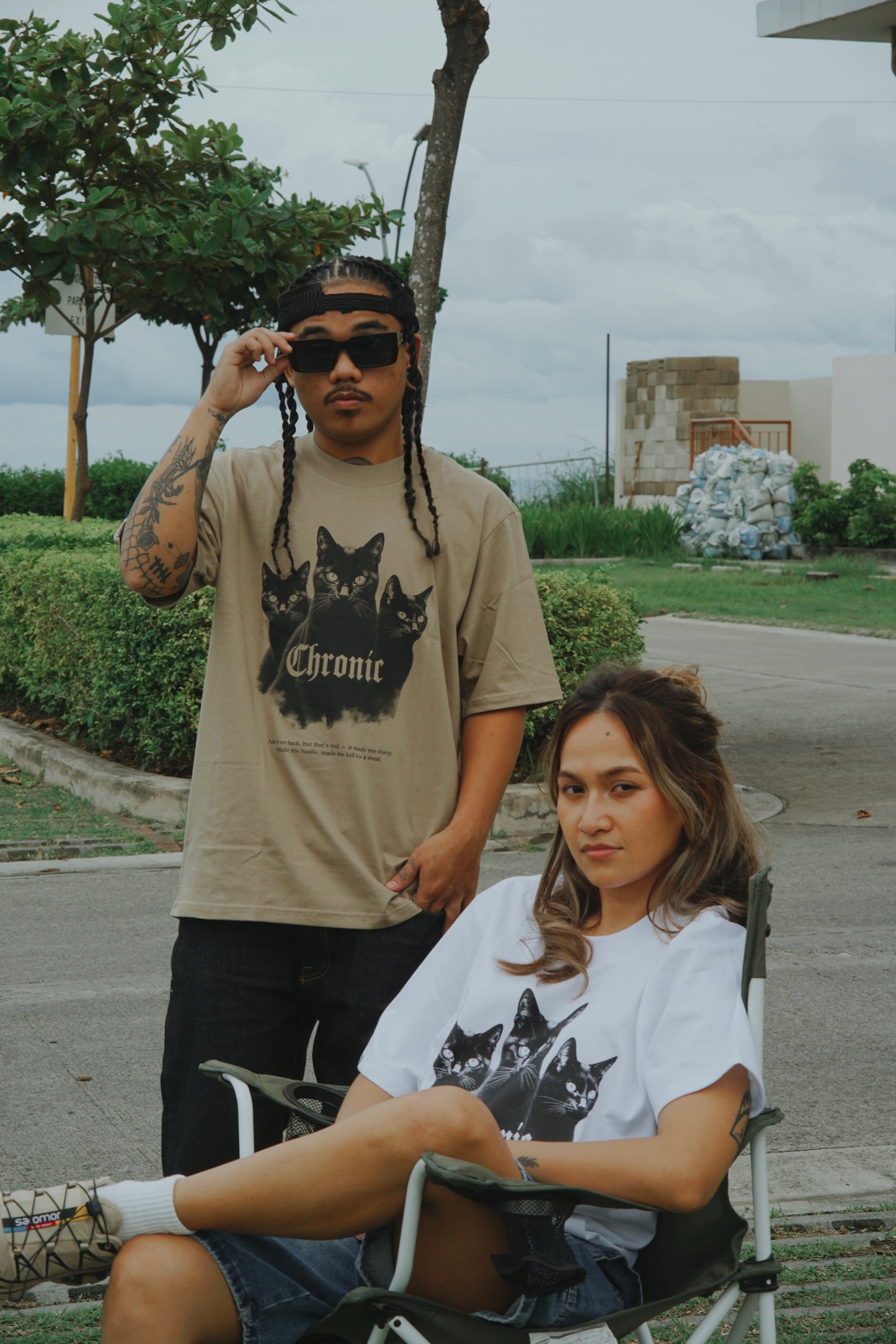 CHRONIC "NOLUCK" KHAKI T-SHIRT
