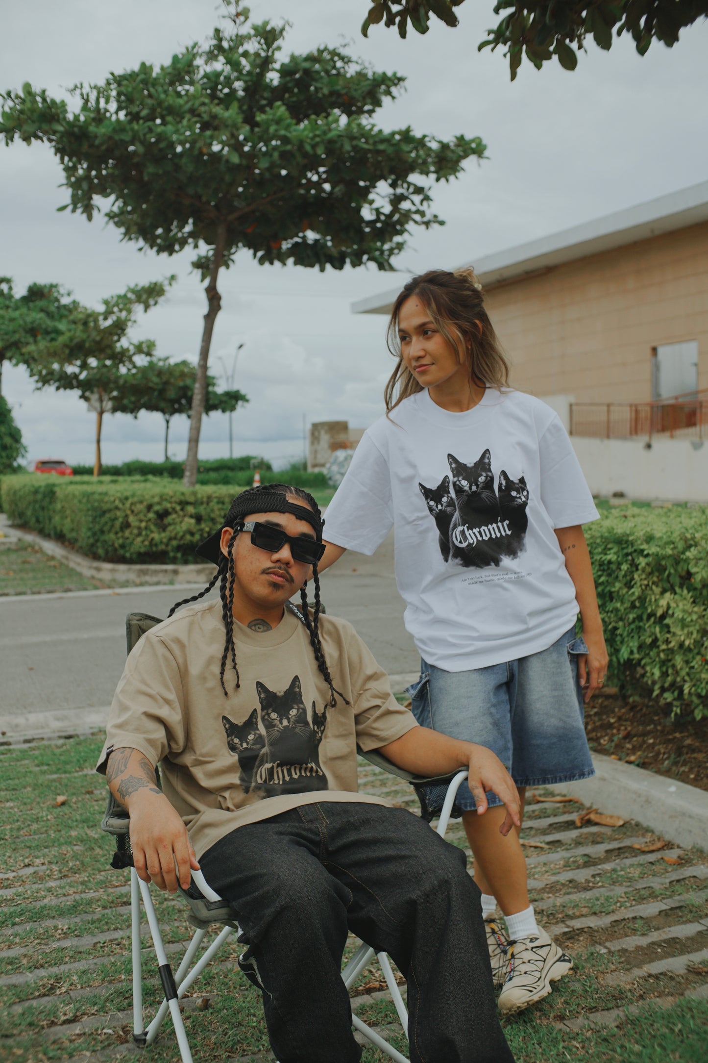 CHRONIC "NOLUCK" KHAKI T-SHIRT
