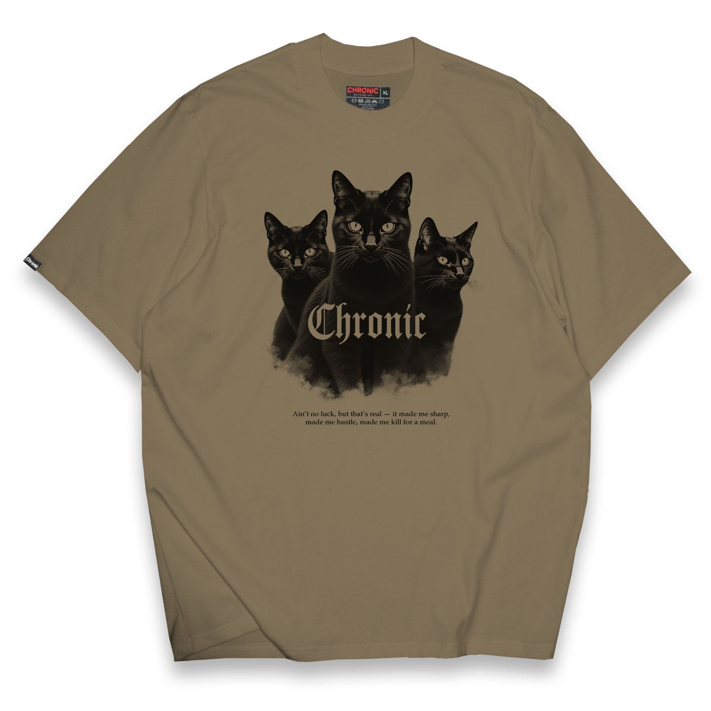 CHRONIC "NOLUCK" KHAKI T-SHIRT
