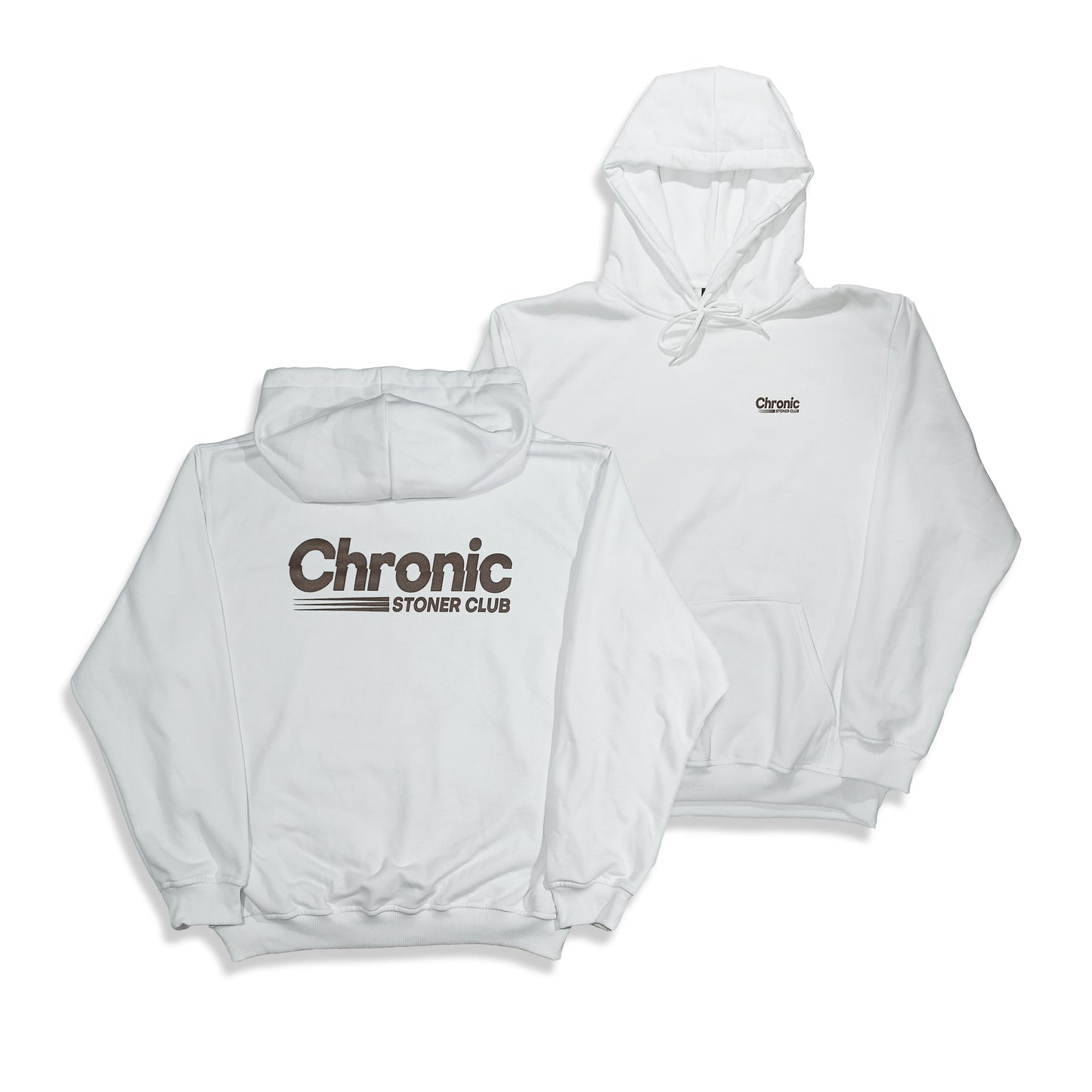 CHRONIC "VNTG-BROWN-PRINT" WHITE PULLOVER HOODIE