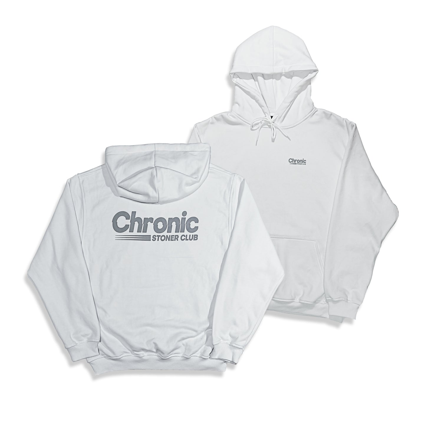 CHRONIC "VNTG-GRAY-PRINT" WHITE PULLOVER HOODIE
